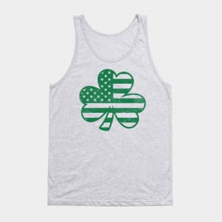 Irish American Pride - Shamrock American Flag Tank Top